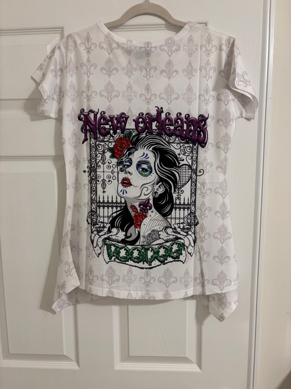 New Orleans Graphic Tee with Colorful Day of the Dead Art